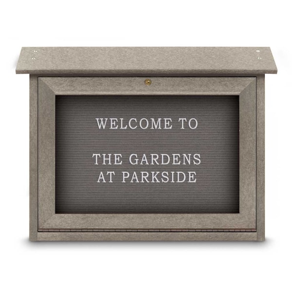 Outdoor Enclosed Combo Board, 48"x36", Black Frame/Blue & Rubber